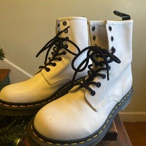 White Dr. Marten boots